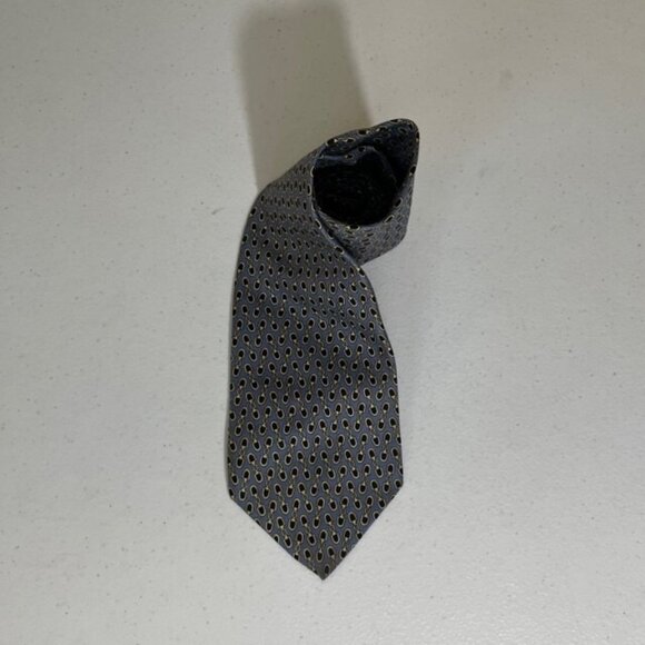 Paolo By Paolo Gucci Dress Suit Necktie Horsebit Link 100% Silk Silver Gold - Picture 1 of 5